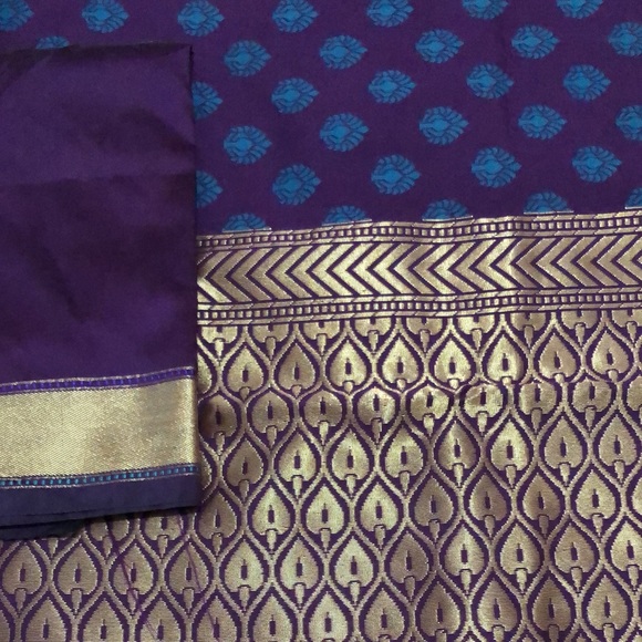 Saree Paithani border unique blend of violet-purple. [firm] - Picture 6 of 7